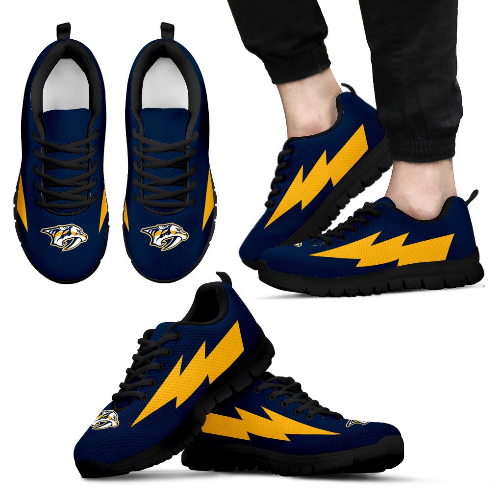Gorgeous Nashville Predators Sneakers Thunder Lightning Amazing Logo