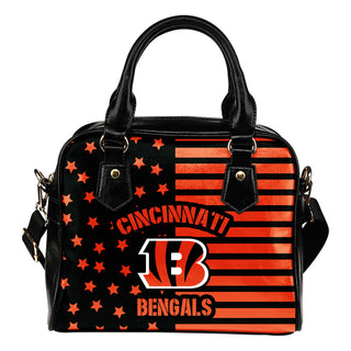 Twinkle Star With Line Cincinnati Bengals Shoulder Handbags