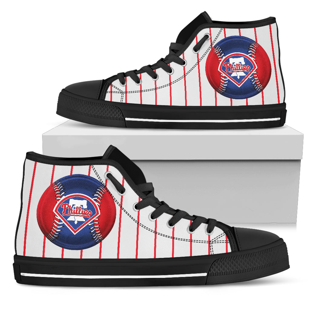Straight Line With Deep Circle Philadelphia Phillies High Top Shoes