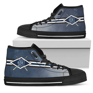 Double Stick Check Detroit Tigers High Top Shoes