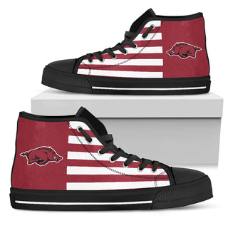 American Flag Arkansas Razorbacks High Top Shoes