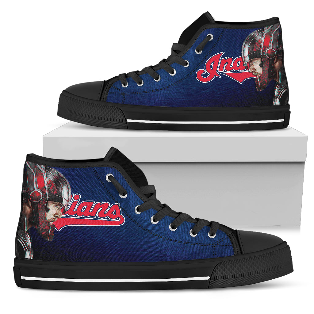 Thor Head Beside Cleveland Indians High Top Shoes
