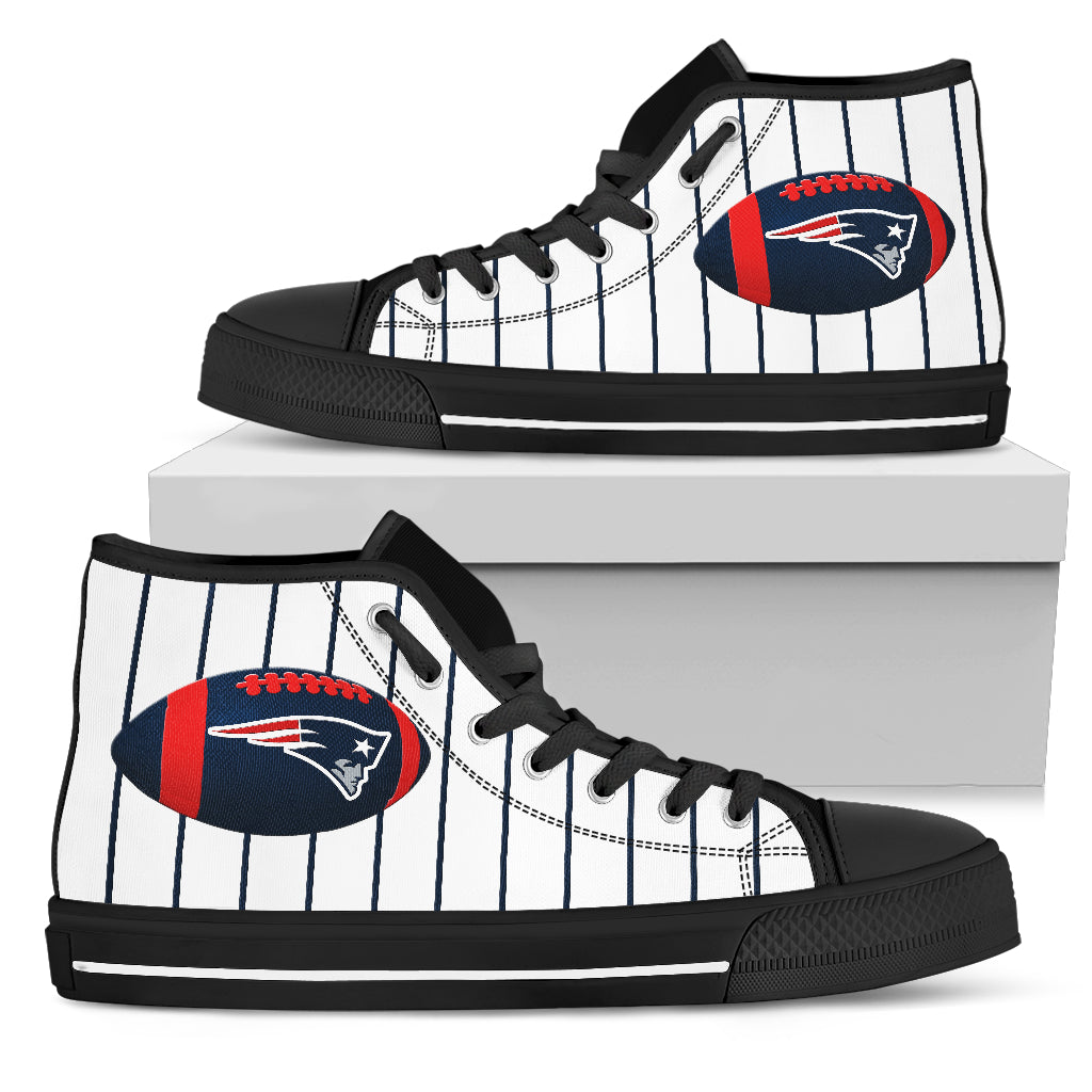 Straight Line With Deep Circle New England Patriots High Top Shoes