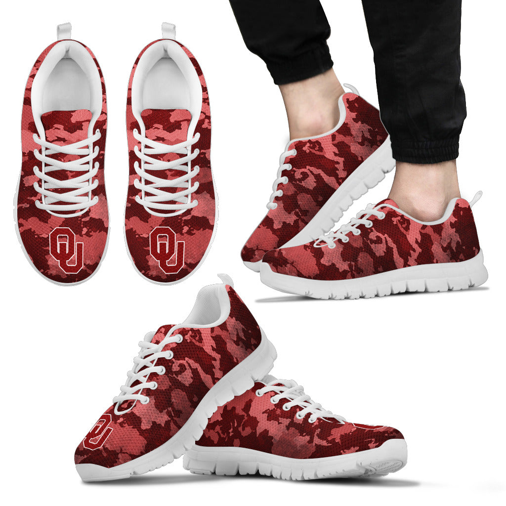 Arches Top Fabulous Camouflage Background Oklahoma Sooners Sneakers