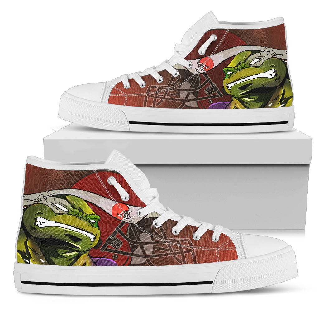 Turtle Cleveland Browns Ninja High Top Shoes