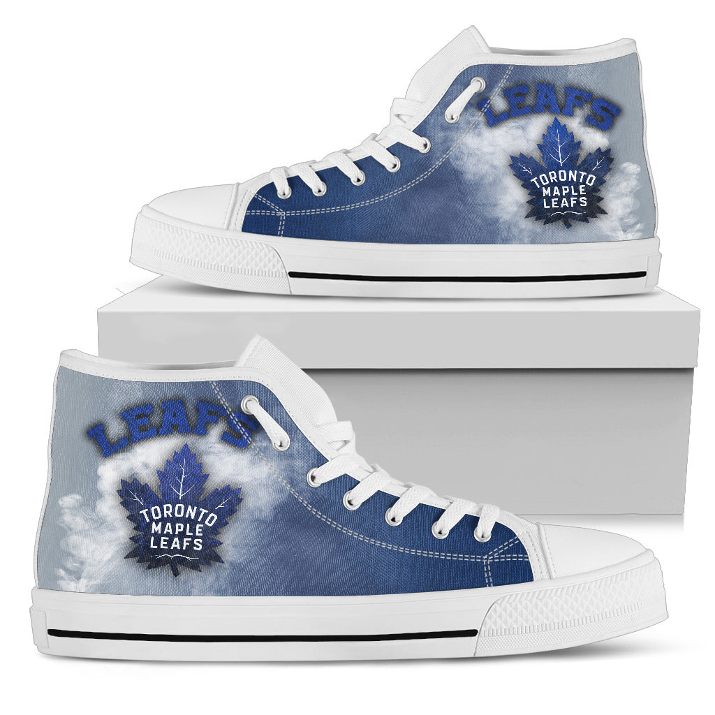 White Smoke Vintage Toronto Maple Leafs High Top Shoes