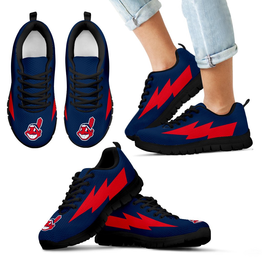 Perfect Cleveland Indians Sneakers Thunder Lightning Amazing Logo