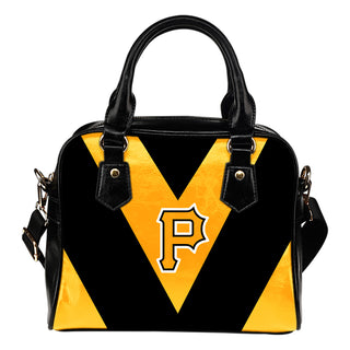 Triangle Double Separate Colour Pittsburgh Pirates Shoulder Handbags