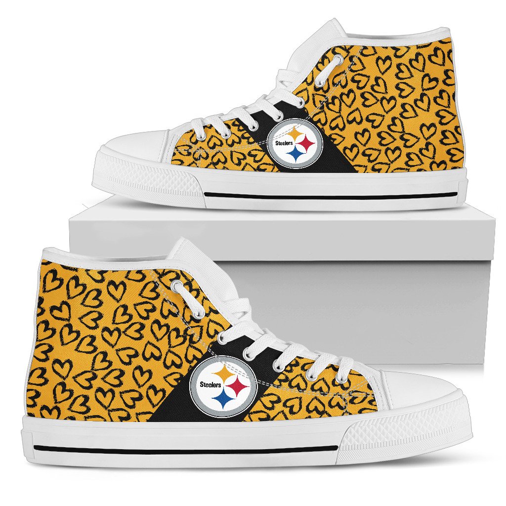 Perfect Cross Color Absolutely Nice Pittsburgh Steelers High Top Shoes