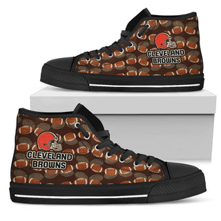 Wave Of Ball Cleveland Browns High Top Shoes