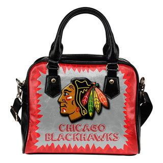 Jagged Saws Mouth Creepy Chicago Blackhawks Shoulder Handbags