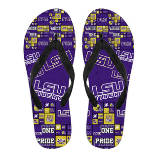 Pride Flag LSU Tigers Flip Flops