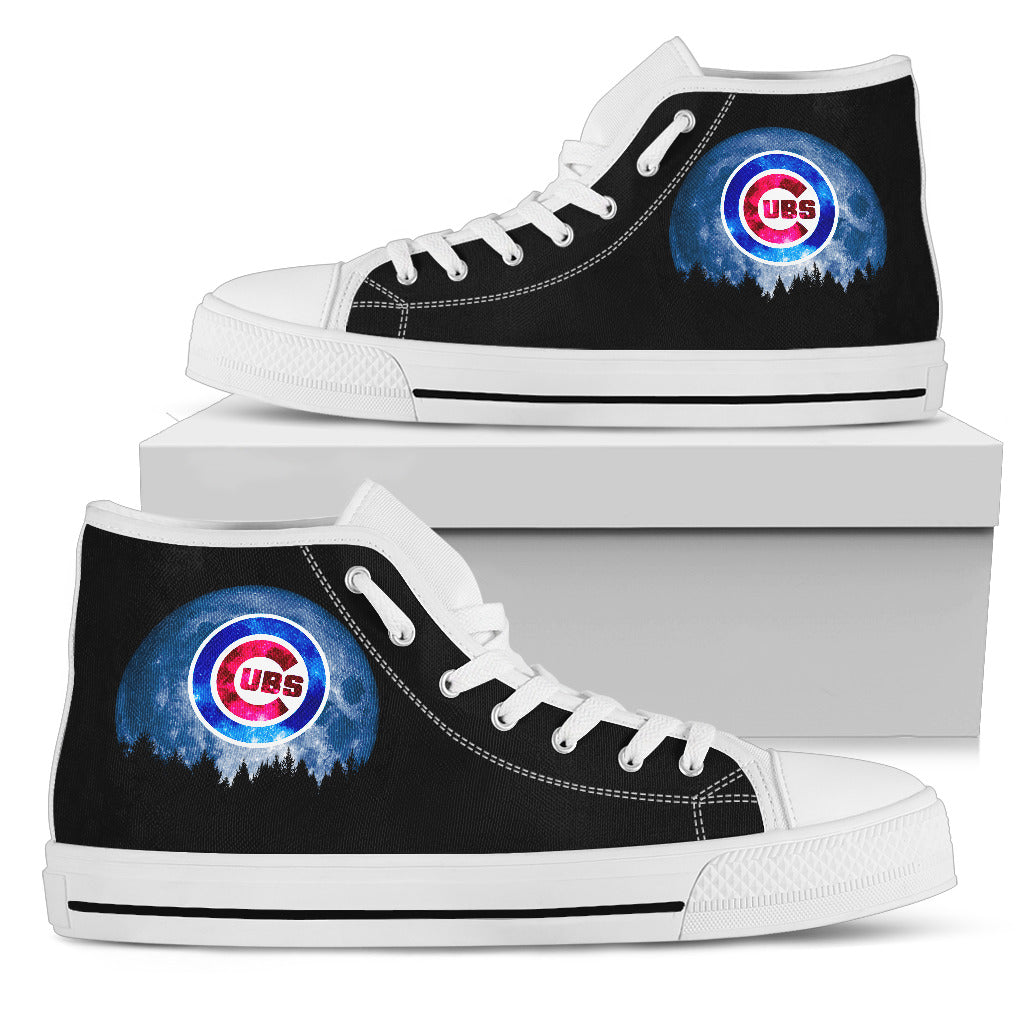 Halloween Orange Moon Mystery Chicago Cubs High Top Shoes