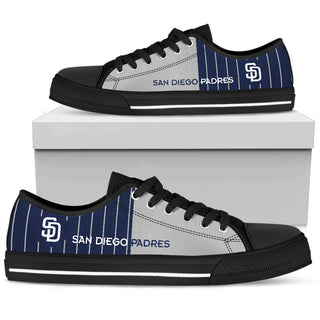 Simple Design Vertical Stripes San Diego Padres Low Top Shoes