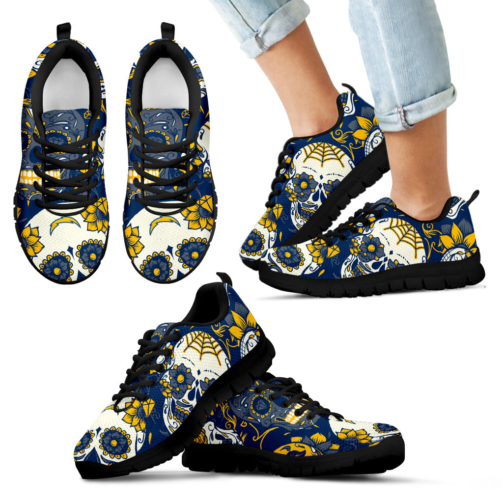 Los Angeles Chargers Colorful Sugar Skull Sneakers