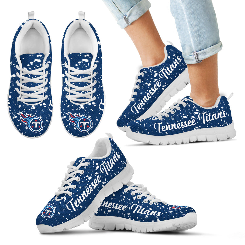 Christmas Snowing Incredible Pattern Tennessee Titans Sneakers