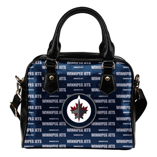 Nice Little Logo Winnipeg Jets Shoulder Handbags