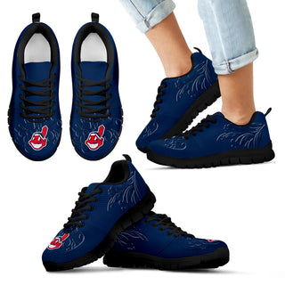 Lovely Floral Print Cleveland Indians Sneakers