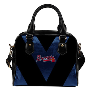 Triangle Double Separate Colour Atlanta Braves Shoulder Handbags