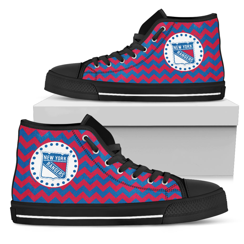 Chevron Broncos New York Rangers High Top Shoes
