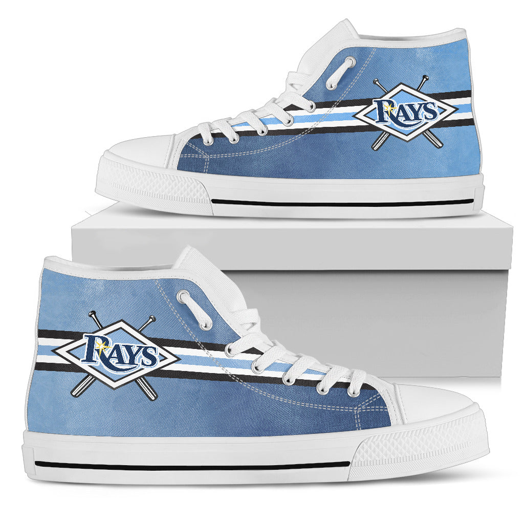 Double Stick Check Tampa Bay Rays High Top Shoes