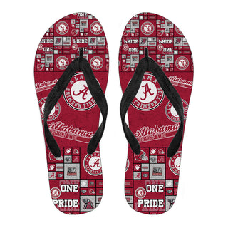 Pride Flag Alabama Crimson Tide Flip Flops