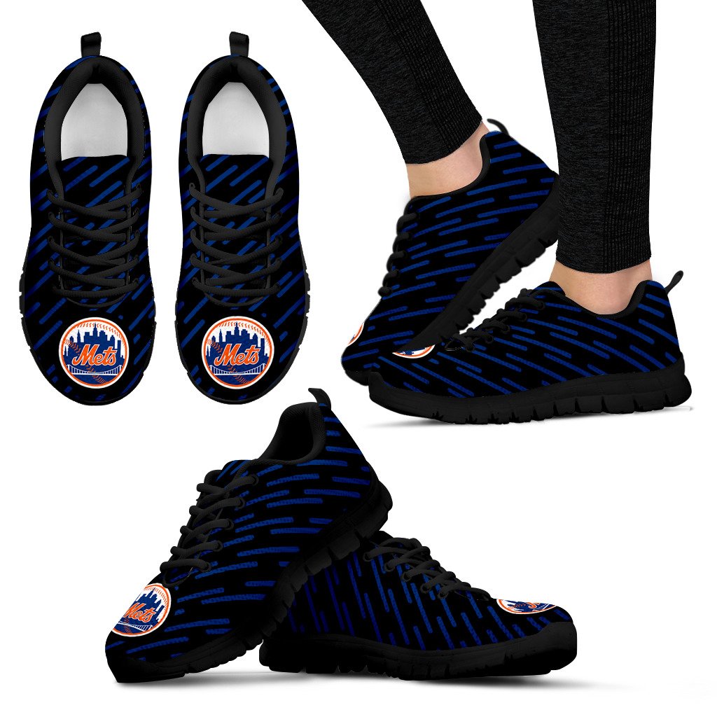 Marvelous Striped Stunning Logo New York Mets Sneakers