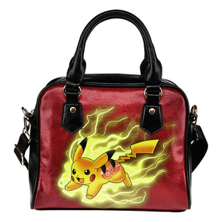 Pikachu Angry Moment Detroit Red Wings Shoulder Handbags
