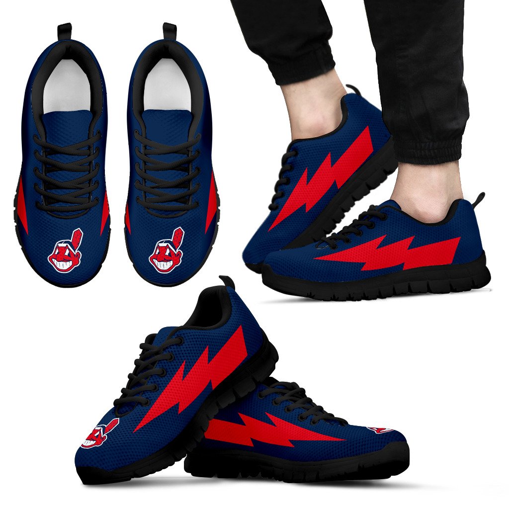 Perfect Cleveland Indians Sneakers Thunder Lightning Amazing Logo