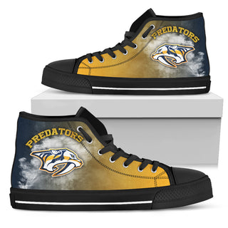 White Smoke Vintage Nashville Predators High Top Shoes