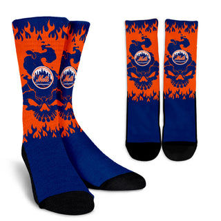 New York Mets Colorful Skull Socks