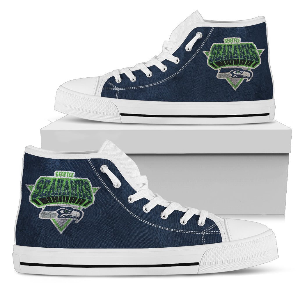 3D Simple Logo Seattle Seahawks High Top Shoes