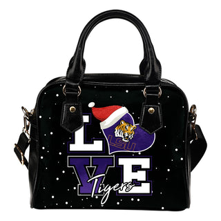 Love Word Christmas Sweet LSU Tigers Shoulder Handbags