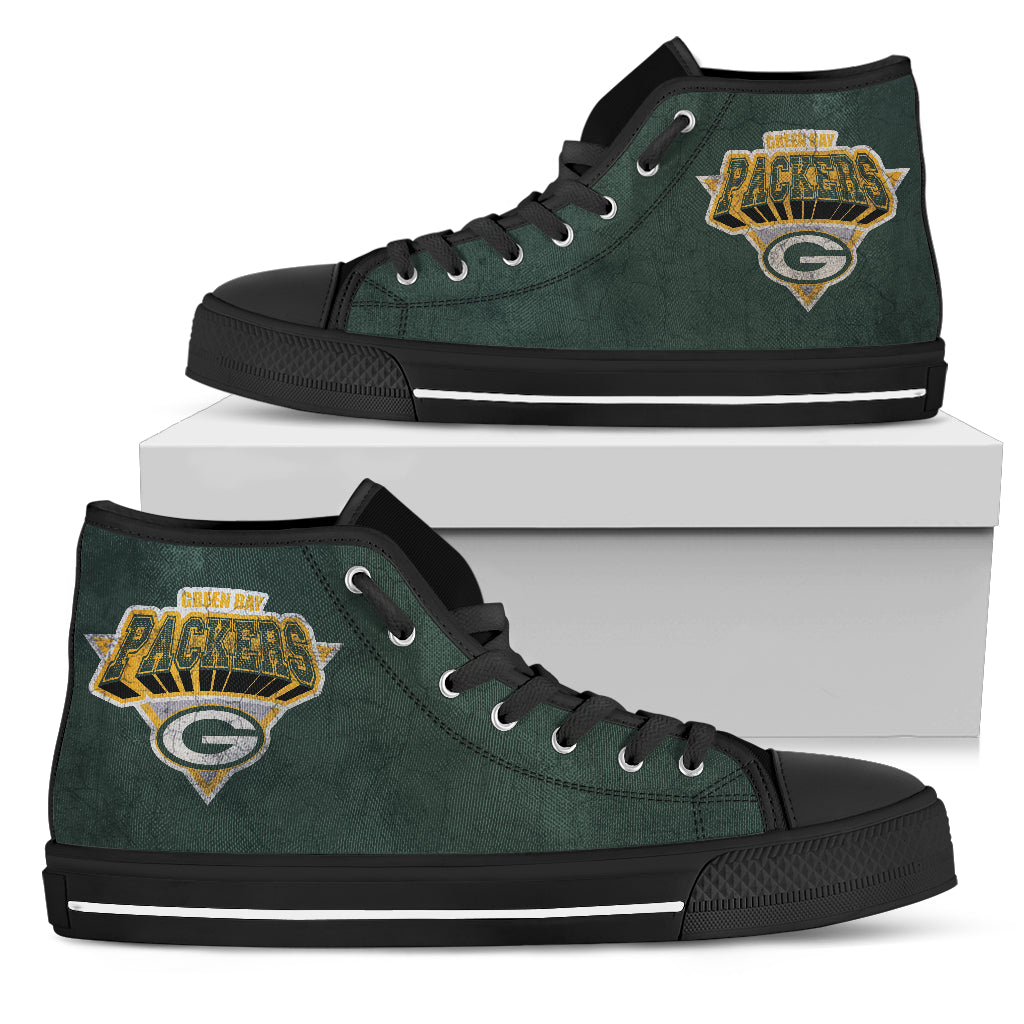 3D Simple Logo Green Bay Packers High Top Shoes