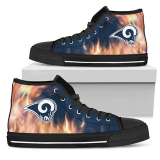 Fighting Like Fire Los Angeles Rams High Top Shoes