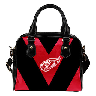 Triangle Double Separate Colour Detroit Red Wings Shoulder Handbags
