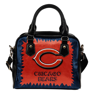 Jagged Saws Mouth Creepy Chicago Bears Shoulder Handbags