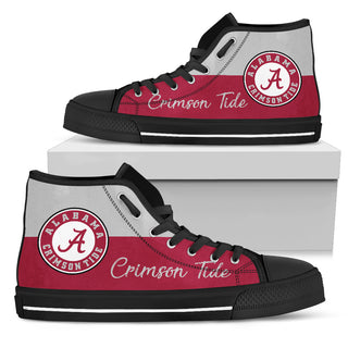 Divided Colours Stunning Logo Alabama Crimson Tide High Top Shoes