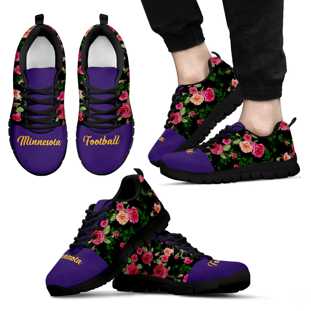Vintage Floral Name Minnesota Vikings Sneakers