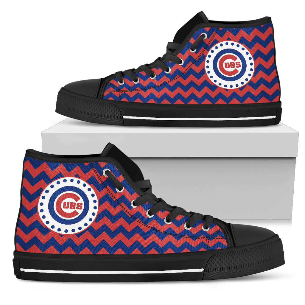 Chevron Broncos Chicago Cubs High Top Shoes