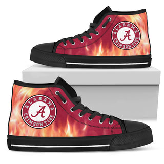 Fighting Like Fire Alabama Crimson Tide High Top Shoes