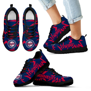 Zig Zag Circle Dizzy Excellent Nice Logo Minnesota Twins Sneakers