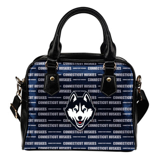 Nice Little Logo Connecticut Huskies Shoulder Handbags