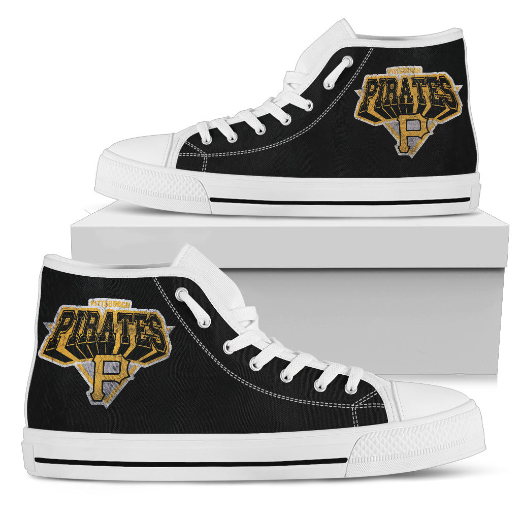 3D Simple Logo Pittsburgh Pirates High Top Shoes