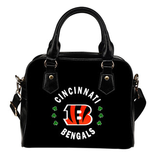 Central Beautiful Logo Circle Lucky Leaf Cincinnati Bengals Shoulder Handbags