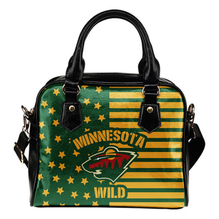 Twinkle Star With Line Minnesota Wild Shoulder Handbags