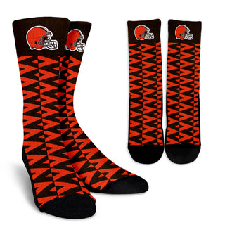 Chevron Lovely Kind Goodness Air Cleveland Browns Crew Socks