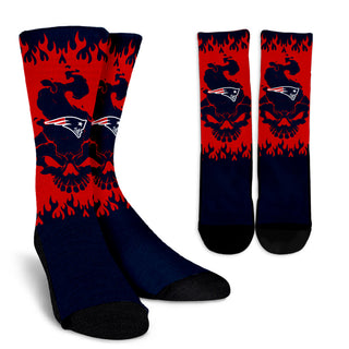 New England Patriots Colorful Skull Socks