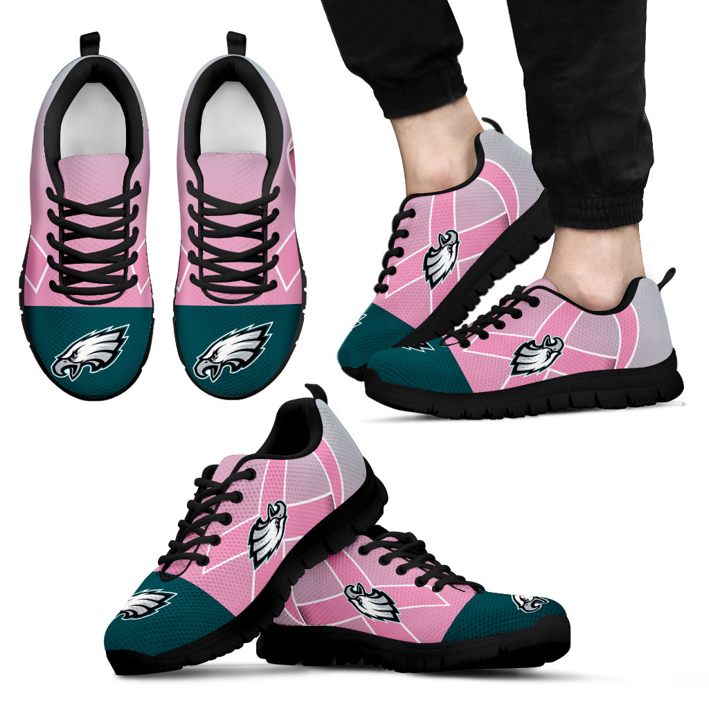 Philadelphia Eagles Cancer Pink Ribbon Sneakers