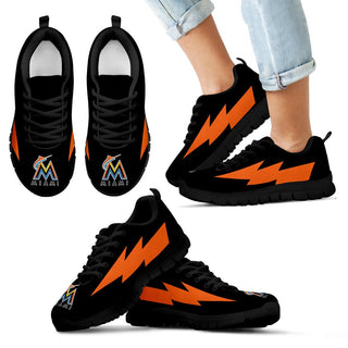 Incredible Miami Marlins Sneakers Thunder Lightning Amazing Logo